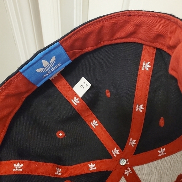 Adidas Miami Heat Fitted Cap size 7 5/8 Black red white 100% wool - Picture 6 of 8